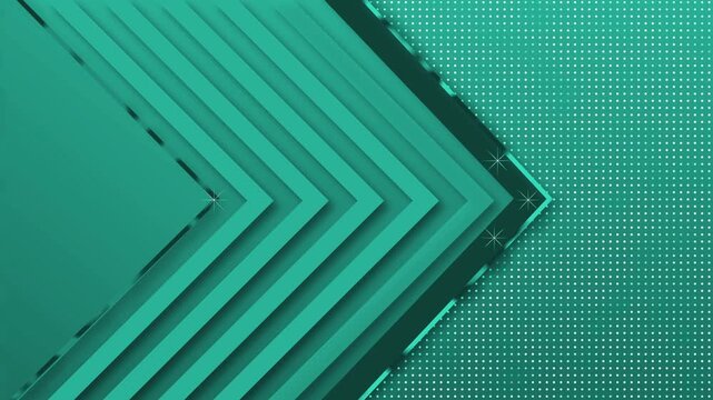Abstract geometric background with layered chevron shapes dotted texture and glowing modern design animation