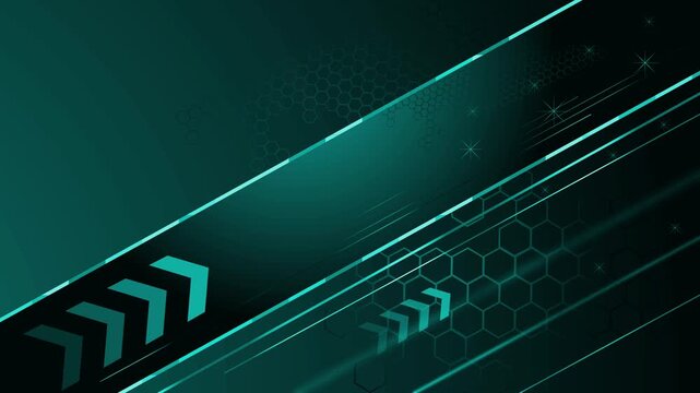 Abstract tech background with diagonal lines glowing arrows and hexagon pattern modern motion style animation