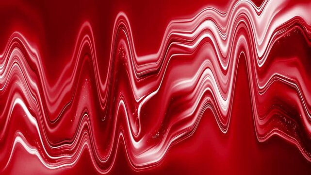 Abstract molten waves glossy liquid-like texture and flowing zigzag peaks background animation, high-contrast shimmering highlights