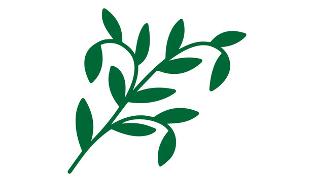 green leaf branch icon nature plant silhouette symbol representing eco growth organic lifestyle and botanical design vector png
