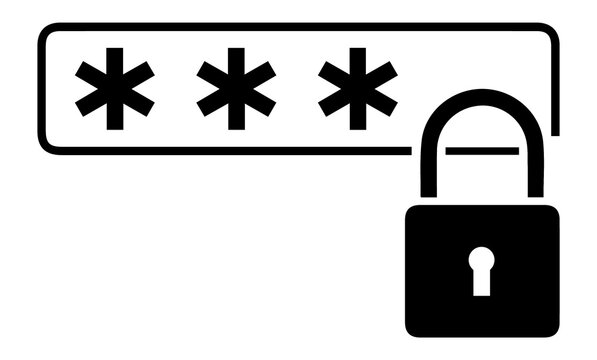 secure password protection icon with padlock and hidden characters authentication privacy symbol vector illustration png