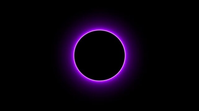 Glowing neon purple loading circle animation loop on black background