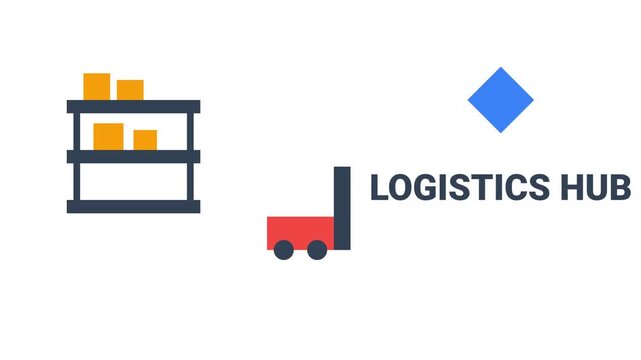 Logistics Hub Warehouse Delivery Concept.