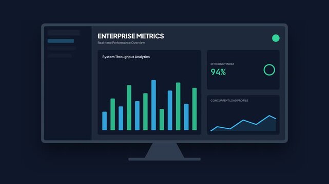 Business analytics on computer screen.