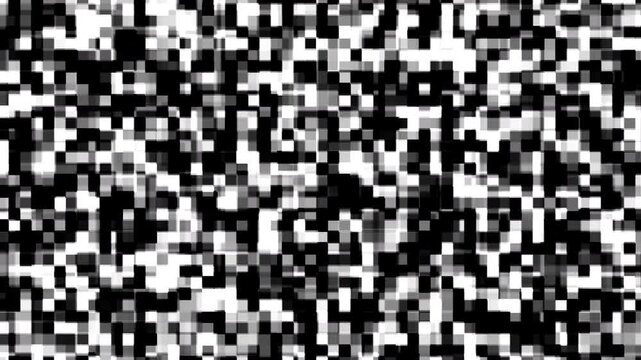 Abstract Black White Pixelated Noise Pattern Background Loop