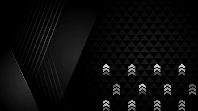 Dark geometric abstract background with diagonal lines and triangle pattern animation
