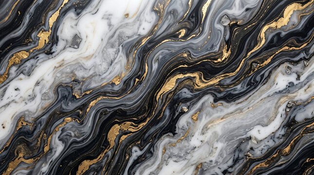 Marble pattern with gold swirls on black