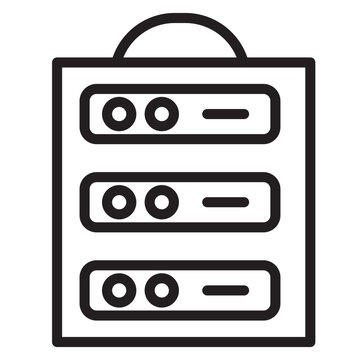 Server Rack Line Icons