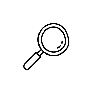 Magnifying Glass Icon Line Art.
