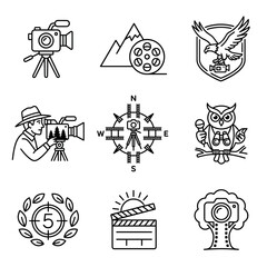 Obraz premium Camera and film making icons set.