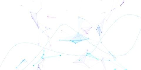 Digital technology futuristic internet network speed connection white background. Polygonal Mesh Background Vector design digital technology concept. Abstract Vector Abstract Network of Dots and Lines © JERRY