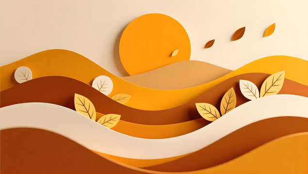 autumn paper art abstract open composition background