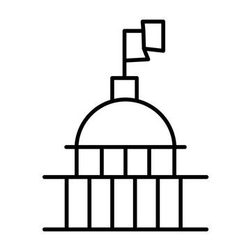 White house and flag icon