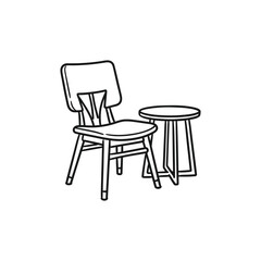 Fototapeta premium Simple line drawing of a chair.