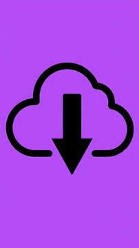 Thick black cloud outline on a purple background.
