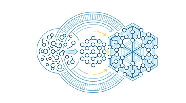 Abstract Geometric Snowflake and Molecular Structure Design.
