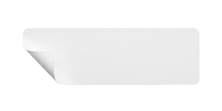 Blank rectangular adhesive sticker with folded corner for labeling and branding purposes isolated on a transparent background with matte texture suitable custom design PNG