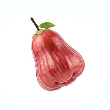 Wax Apple Floating Isolated on White Background without Shadows