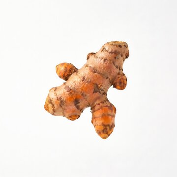 Turmeric Floating Isolated on White Background without Shadows