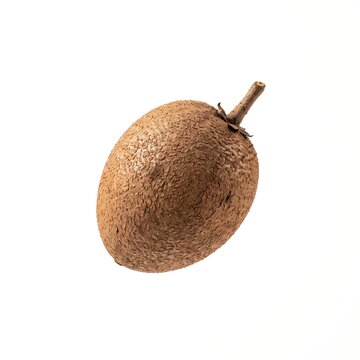 Sapodilla Floating Isolated on White Background without Shadows