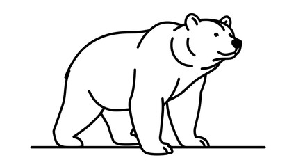 Obraz premium Illustration of a walking bear on white background.