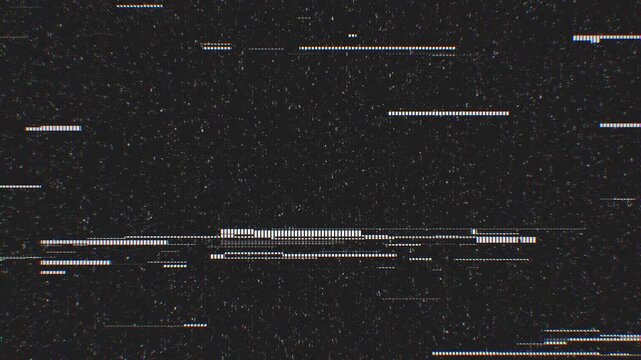 Analog tv vhs static noise with horizontal glitch lines