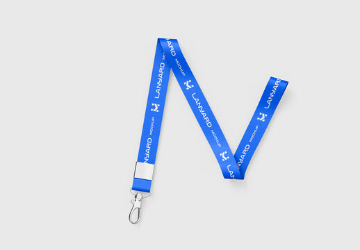 Blue Lanyard Strap Mockup