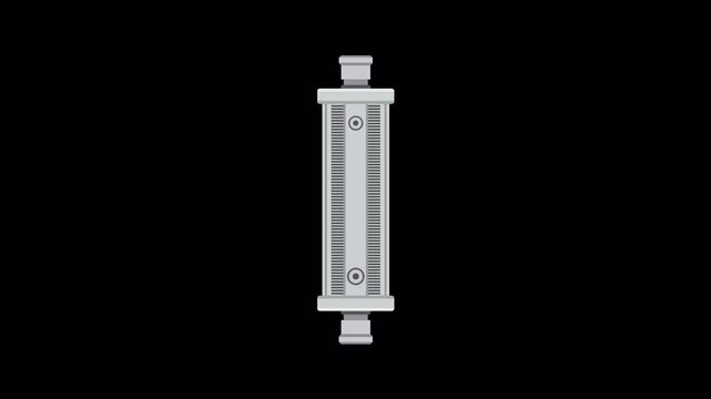 Flat Design Vibrating Industrial Heat Exchanger Mechanical Loop Animation on Alpha Channel