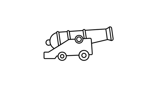 Vintage Cannon Icon Vector Illustration