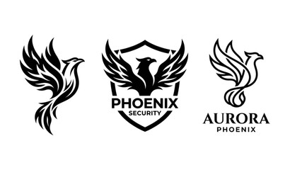 Fototapeta premium Modern Phoenix Bird Logo Vector Templates