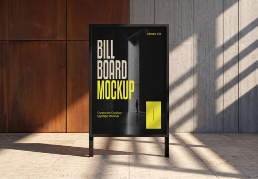 Outdoor Standing Billboard and Signage Mockup