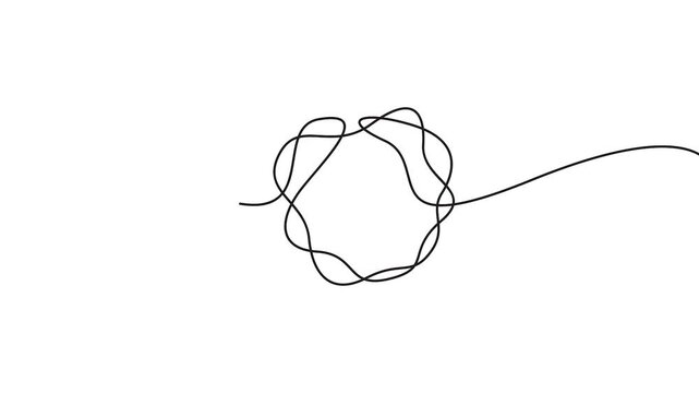 Abstract circle continuous line drawing for modern minimalist graphic design branding. Abstract circle continuous line drawing animation, elegant minimalist design for creative branding.
