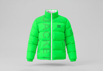 Puffer Jacket Winter Clothing Mockup