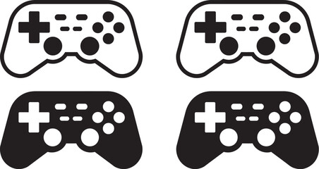 Game controller vector collection with simple console controller icons representing gaming, joystick controls, esports, digital entertainment, mobile games, applications and interface design graphics. ©  