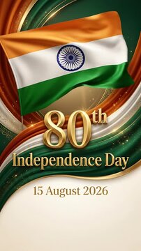Celebrating India's 80th Independence Day with patriotic flags and vibrant design