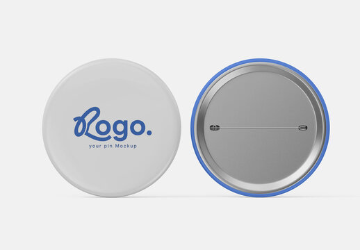 Round Pin Badge Mockup Front and Back View