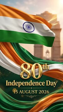 Celebrating India's 80th Independence Day with patriotic flags and vibrant festivities