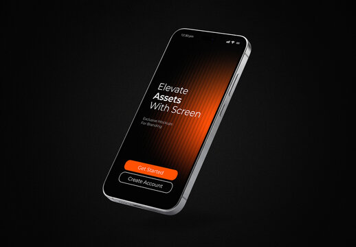 Modern Smartphone Mockup on Dark Background