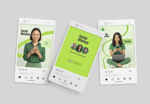Smartphone Social Media Mockup