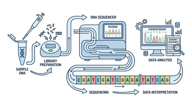 DNA Sequencing Workflow Infographic