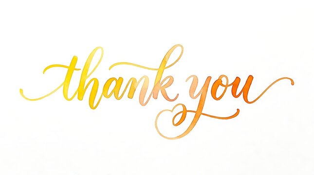 Thank you calligraphy isolated on white background