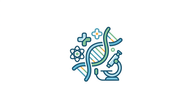 Colorful science and medical research illustration.