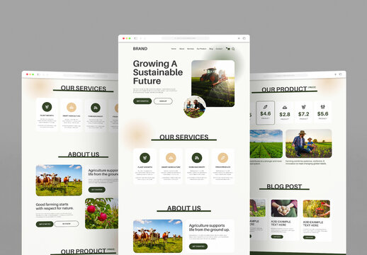 Modern Agriculture Landing Page with Organic Farming Website