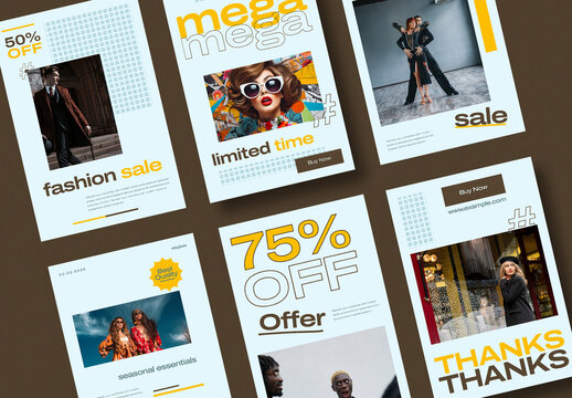 Modern Fashion Sale Social Media Story Template Set