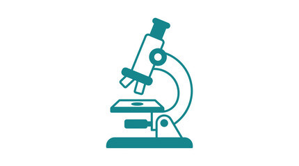Naklejka premium Teal Microscope Icon on White Background - Science and Research Concept