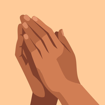 Hands Praying SVG, Christian Prayer Vector, Religious Hands Clipart, Silhouette DXF Cut Files, Clean Vector EPS
