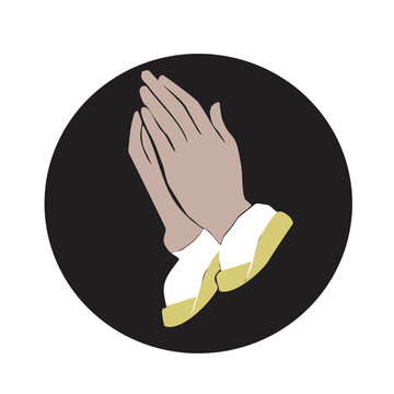 Hands Praying SVG, Christian Prayer Vector, Religious Hands Clipart, Silhouette DXF Cut Files, Clean Vector EPS