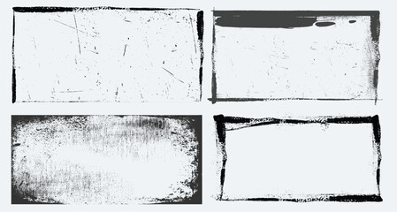 Grunge frames SET. Rough grunge distressed ink image border frames. Rough frame texture, illustration of decorative border frame.eps © Sukman