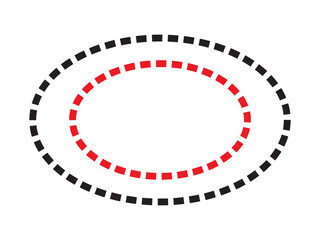 Fototapeta premium Oval Dashed Border Frame PNG Isolated on Transparent Background for Labels and Graphic Design