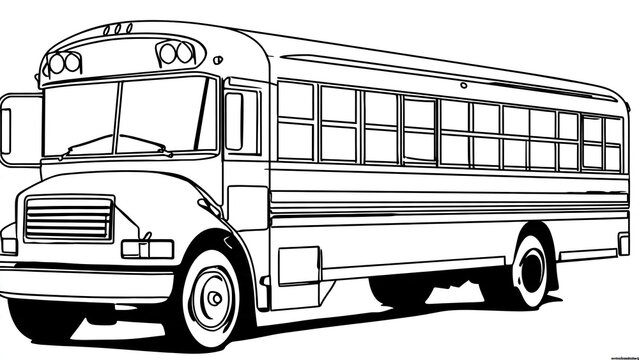 Classic school bus illustration on white background.